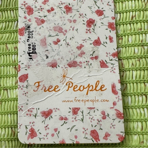 Free People Citrine Combo Ruffle Flutter Sleeve Top Size L - NWT - Picture 10 of 14